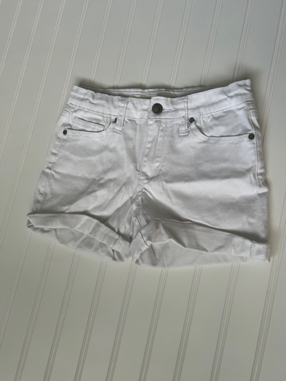 Joe's Jeans White Rolled-Hem Denim Shorts